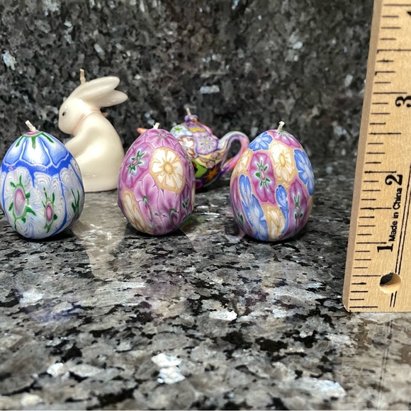Vintage Millefiori Set Egg Shape, Rabbit Shape and Teapot Shape Candle. - Picture 2 of 2